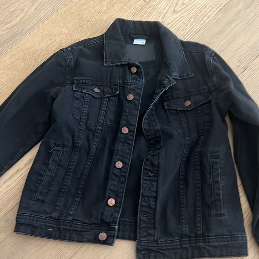 Zara boys black Jean jacket sz 10